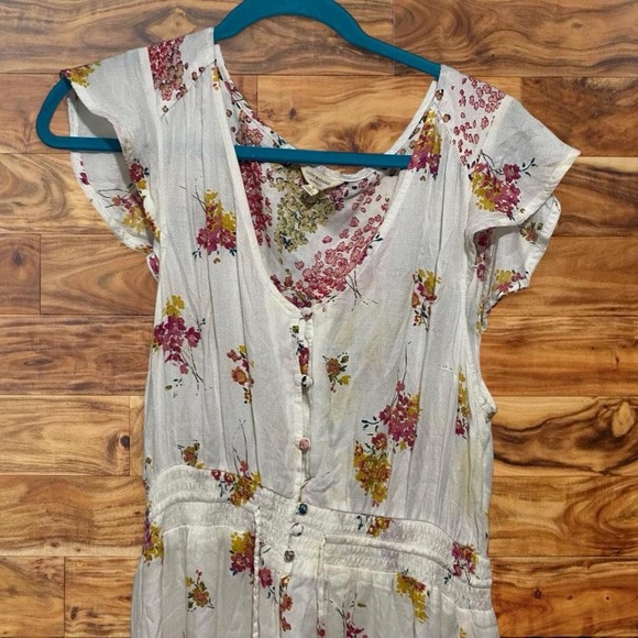 Lucky Brand Floral High Low Dress - Cream and Pink - Picture 2 of 5